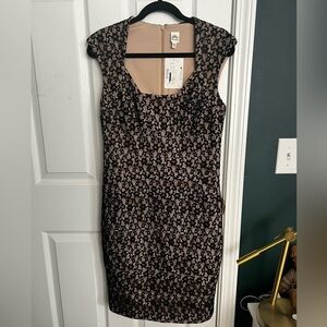 NWT Sangria Black Lace Sheath Dress Size 10